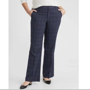 Banana Republic Factory Navy Logan Curvy Fit Plaid Pants Size 4